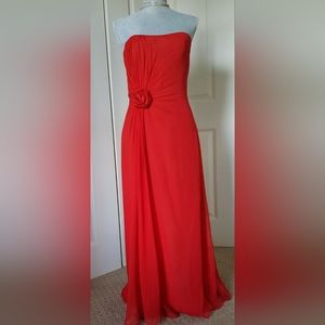 $3,000 REEM ACRA NEW YORK STUNNING RED SILK RUNWAY DRESS GOWN 8